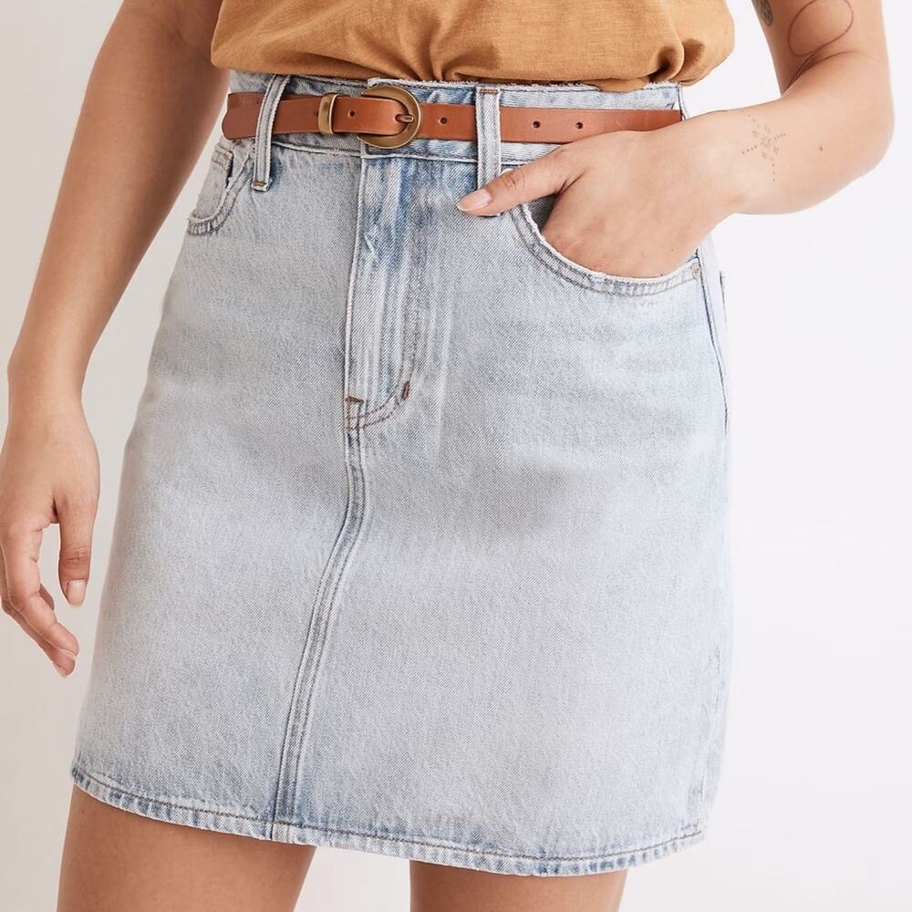 Madewell Womens NEW Curvy High Waist Rigid Denim A-Line Jean Skirt Size 31